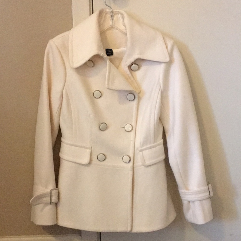 White House black market cream coat